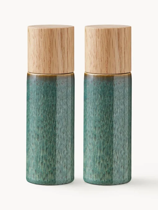 Molinillos De Especias|Molinillos De Especias>BITZ Salero y pimientero , 2 pzas. Verde oscuro jaspeado