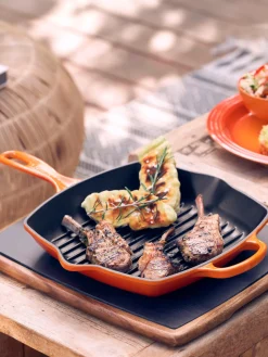 Sartenes|Sartenes></noscript>LE CREUSET Sartén skillet cuadrada grill de hierro fundido Signature Collection Tonos naranja