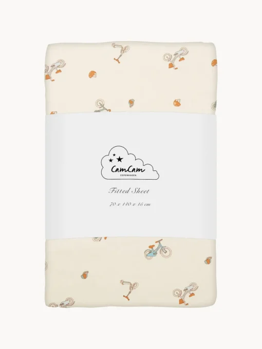 Ropa De Cama Infantil|Decoración Infantil>Cam Cam Copenhagen Sábana bajera de algodón ecológico Bicycles