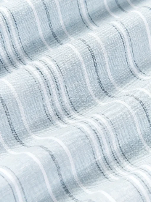 Mantas|Sábanas>Westwing Collection Sábana encimera de lino lavado con rayas Telma Azul claro
