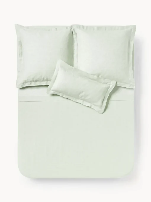 Sábanas|Fundas Nórdicas>Westwing Collection Sábana encimera de lino Linna Verde salvia
