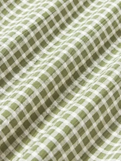 Sábanas|Fundas Nórdicas></noscript>Westwing Collection Sábana encimera de seersucker Davey Verde oliva, blanco