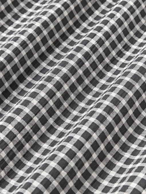 Sábanas|Fundas Nórdicas>Westwing Collection Sábana encimera de seersucker Davey Gris oscuro, blanco