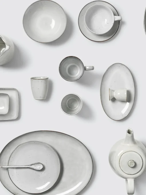 Vajillas Completas|Menaje De Mesa>Broste Copenhagen Servicio de té artesanal Nordic Vanilla, 2 comensales (7 pzas.) Nordic Sand