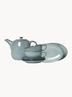 Vajillas Completas|Menaje De Mesa>Broste Copenhagen Servicio de té artesanal Nordic Vanilla, 2 comensales (7 pzas.) Nordic Sea