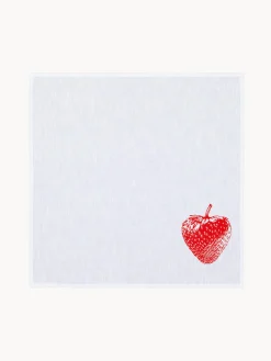 Textiles De Cocina Y Manteles|Textiles De Cocina>Frohstoff Servilleta artesanal Dalila Off White, rojo