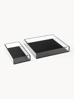 Jarrones|Bandejas Decorativas>Westwing Collection Set de bandejas decorativas Yuki, 2 pzas. Negro