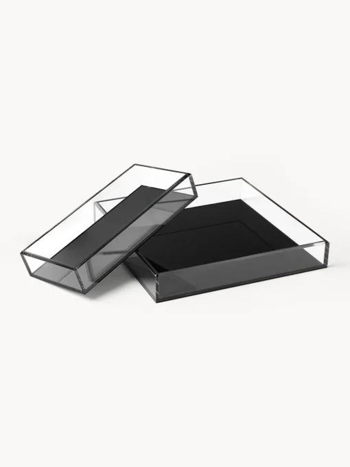 Jarrones|Bandejas Decorativas>Westwing Collection Set de bandejas decorativas Yuki, 2 pzas. Negro