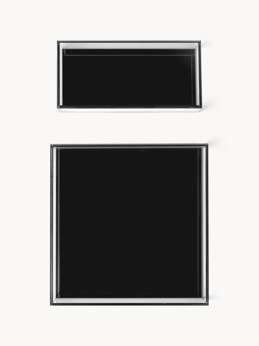 Jarrones|Bandejas Decorativas>Westwing Collection Set de bandejas decorativas Yuki, 2 pzas. Negro