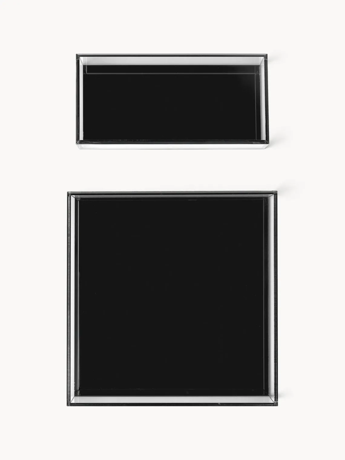 Jarrones|Bandejas Decorativas>Westwing Collection Set de bandejas decorativas Yuki, 2 pzas. Negro