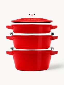 Ollas|Ollas>Staub Set de baterías de cocina de hierro fundido La Cocotte, 3 uds. Rojo brillante