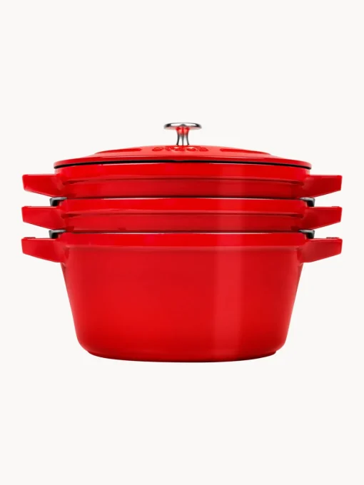 Ollas|Ollas>Staub Set de baterías de cocina de hierro fundido La Cocotte, 3 uds. Rojo brillante