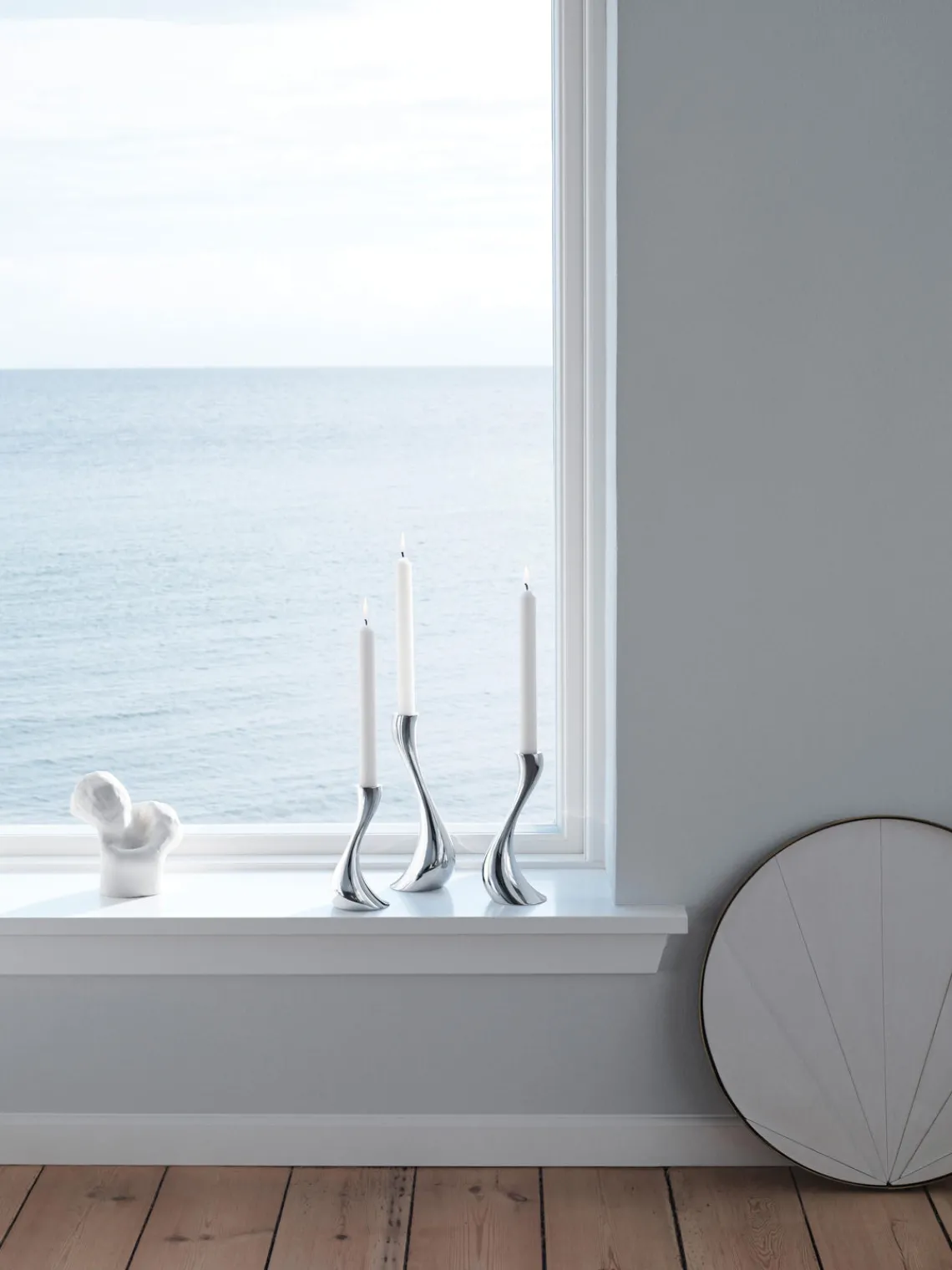 Candelabros|Jarrones>GEORG JENSEN Set de candelabros de acero inoxidable Cobra, 3 uds.