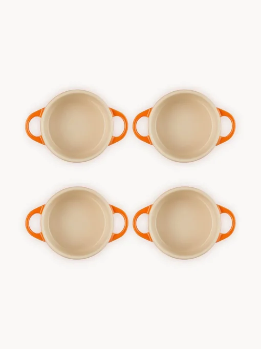 Ollas|Ollas>LE CREUSET Set de cazuelas pequeñas Mini Cocotte, 4 uds. Tonos naranjas, negro