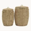 Outlet Set de cestas con tapadera Laun, 2 uds. Cestos De La Ropa|Jarrones