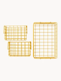 Cestas Y Cajas|Jarrones>Mustard Made Set de cestas de metal The Baskets, 3 uds. Amarillo mostaza