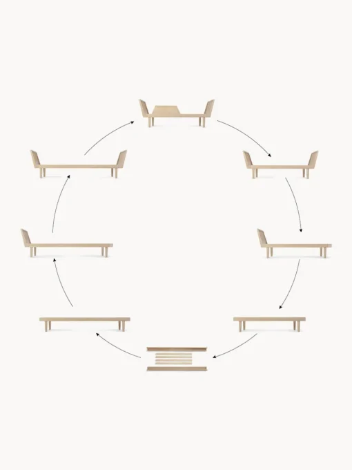 Camas Infantiles|Decoración Infantil>Kas Kopenhagen Set de conversión de cama infantil artesanal de madera de roble Eli, 6 pzas. Madera de roble lacada en claro