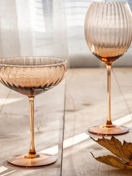 Copas De Champagne|Menaje De Mesa>ANNA VON LIPA Set de copas pompadour de champán artesanales Lyon, 2 uds. Marrón claro