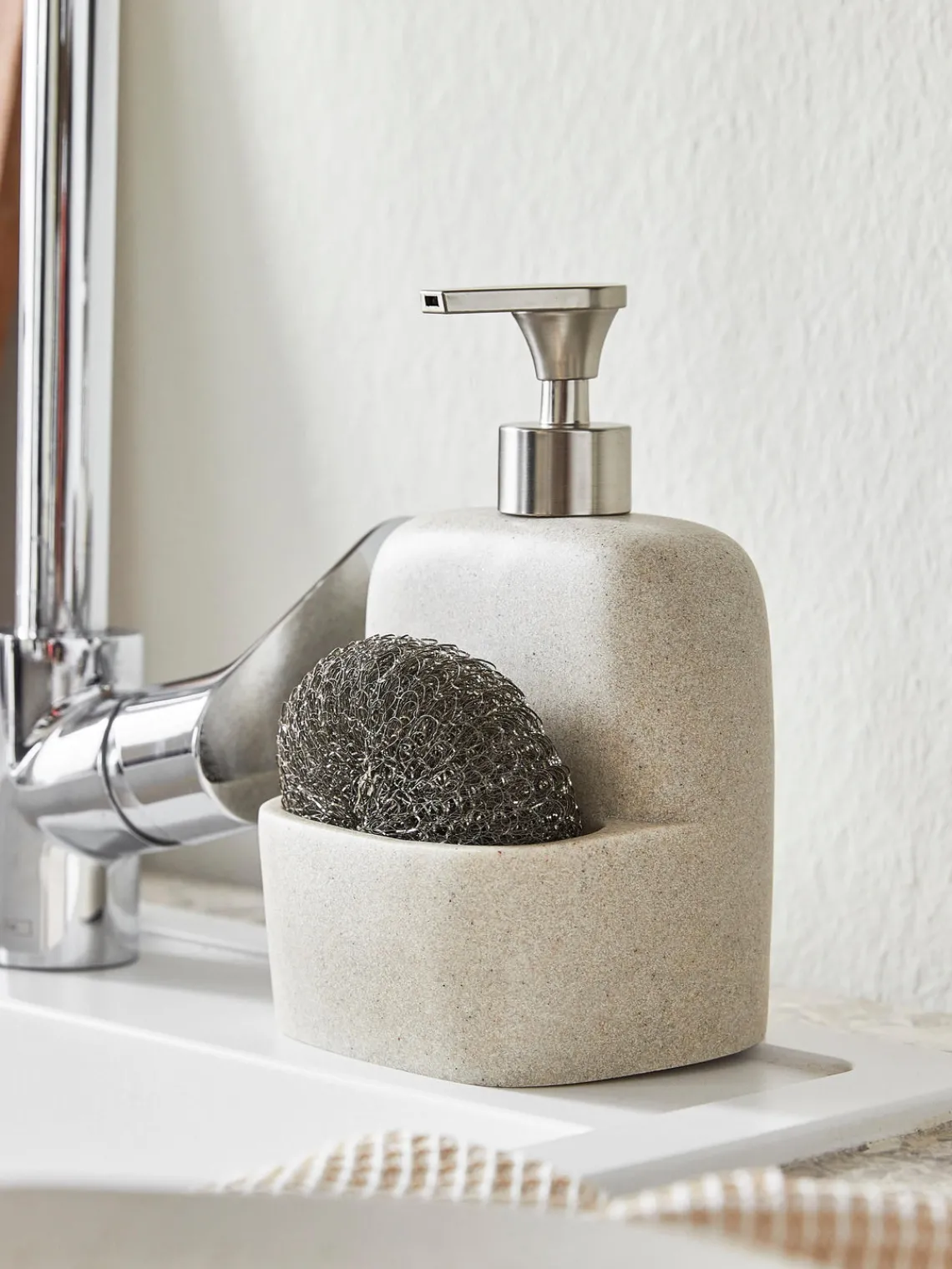 Outlet Set de dosificador de jabón Sand, 2 pzas. Escurreplatos|Almacenaje De Cocina