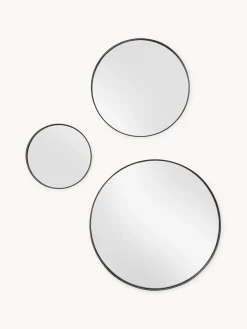 Jarrones|Espejos De Pared>Westwing Collection Set de espejos de pared redondos Lacie, 3 uds. Negro