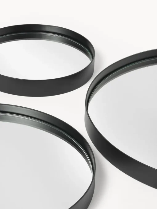 Jarrones|Espejos De Pared>Westwing Collection Set de espejos de pared redondos Lacie, 3 uds. Negro