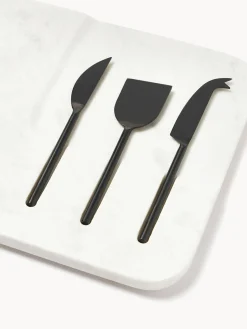 Tablas De Cortar|Utensilios De Cocina></noscript>Westwing Collection Set de fuente con cuchillos para quesos Jaya, 4 pzas. Mármol blanco, negro