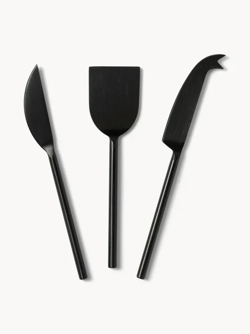 Tablas De Cortar|Utensilios De Cocina>Westwing Collection Set de fuente con cuchillos para quesos Jaya, 4 pzas. Mármol blanco, negro