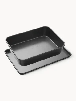 Bandejas Para Horno|Bandejas Para Horno>Kitchen Craft Set de fuente horno antiadherente MasterClass, 2 pzas. Negro