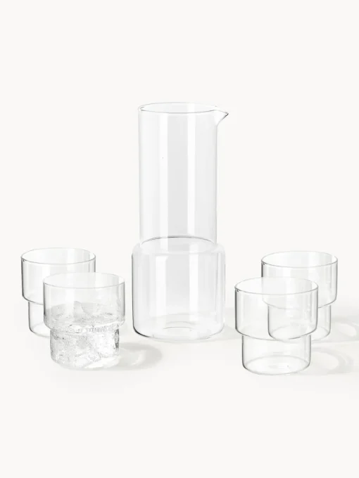 Jarras De Agua|Vajillas Completas>Westwing Collection Set de jarra con vasos de agua siplado Gustave, 5 pzas.