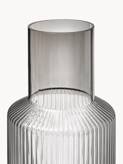 Jarras De Agua|Vajillas Completas>Ferm Living Set de jarra pequeña soplada artesanalmente con vaso Ripple, 2 pzas. Gris transparente brillante