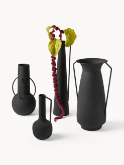 Jarrones|Jarrones>POLSPOTTEN Set de jarrones artesanales Roman, 4 uds. Negro