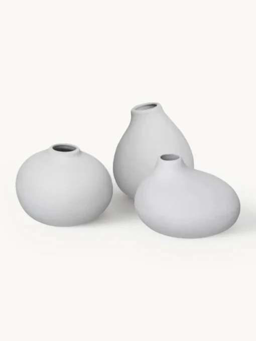 Outlet Set de jarrones pequeños de porcelana Nona, 3 uds. Jarrones|Jarrones
