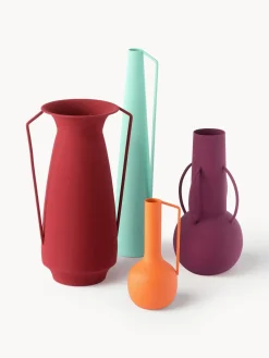 Jarrones|Jarrones>POLSPOTTEN Set de jarrones Roman, 4 uds. Naranja, verde menta, rojo indio, morado oscuro