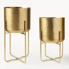Maceteros|Jarrones>Westwing Collection Set de macetero de metal martillado Nives, 2 uds.