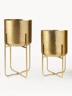 Maceteros|Jarrones>Westwing Collection Set de macetero de metal martillado Nives, 2 uds.