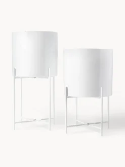 Maceteros|Jarrones>Westwing Collection Set de maceteros de metal Mina, 2 uds. Blanco
