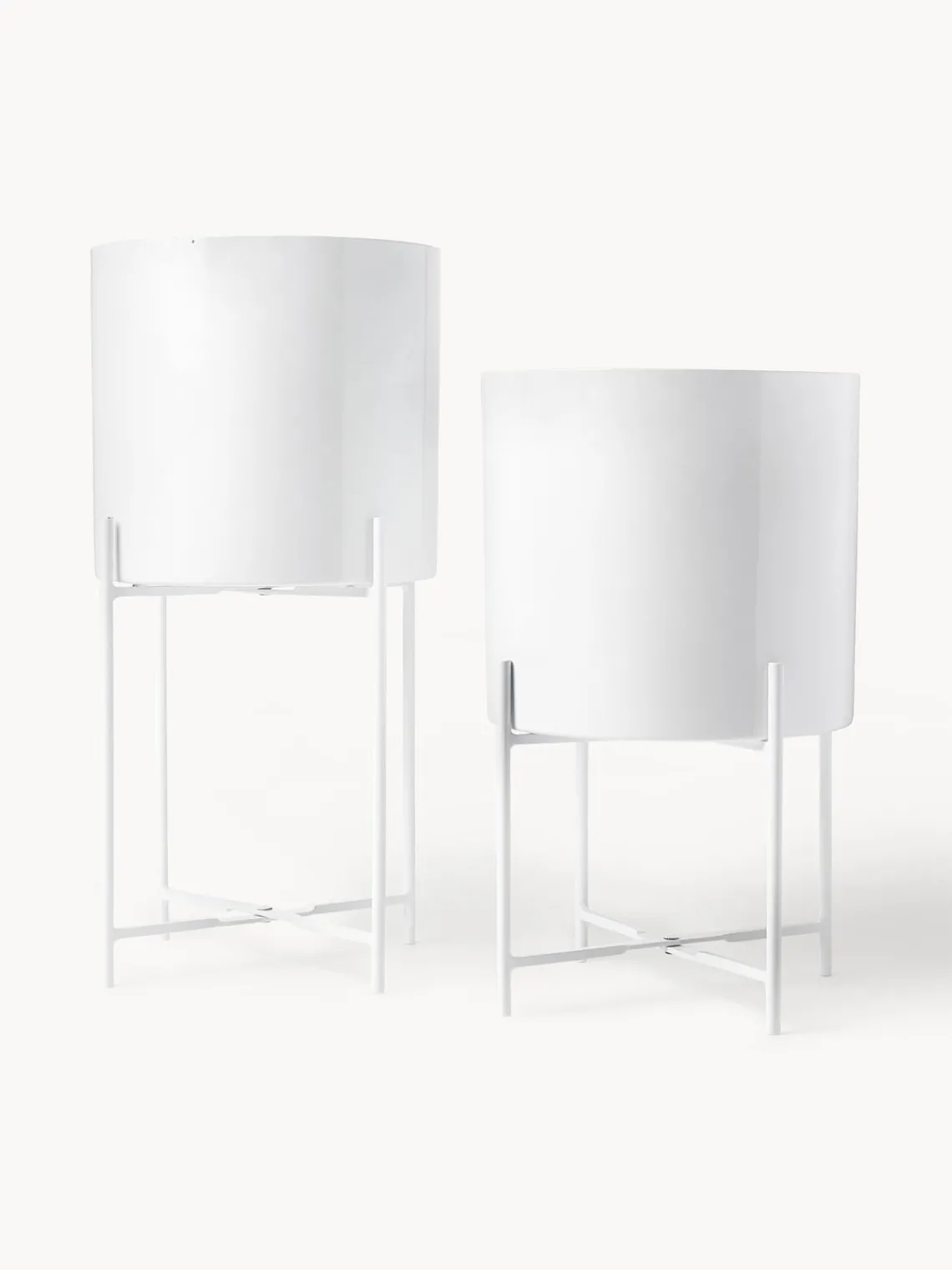 Maceteros|Jarrones>Westwing Collection Set de maceteros de metal Mina, 2 uds. Blanco