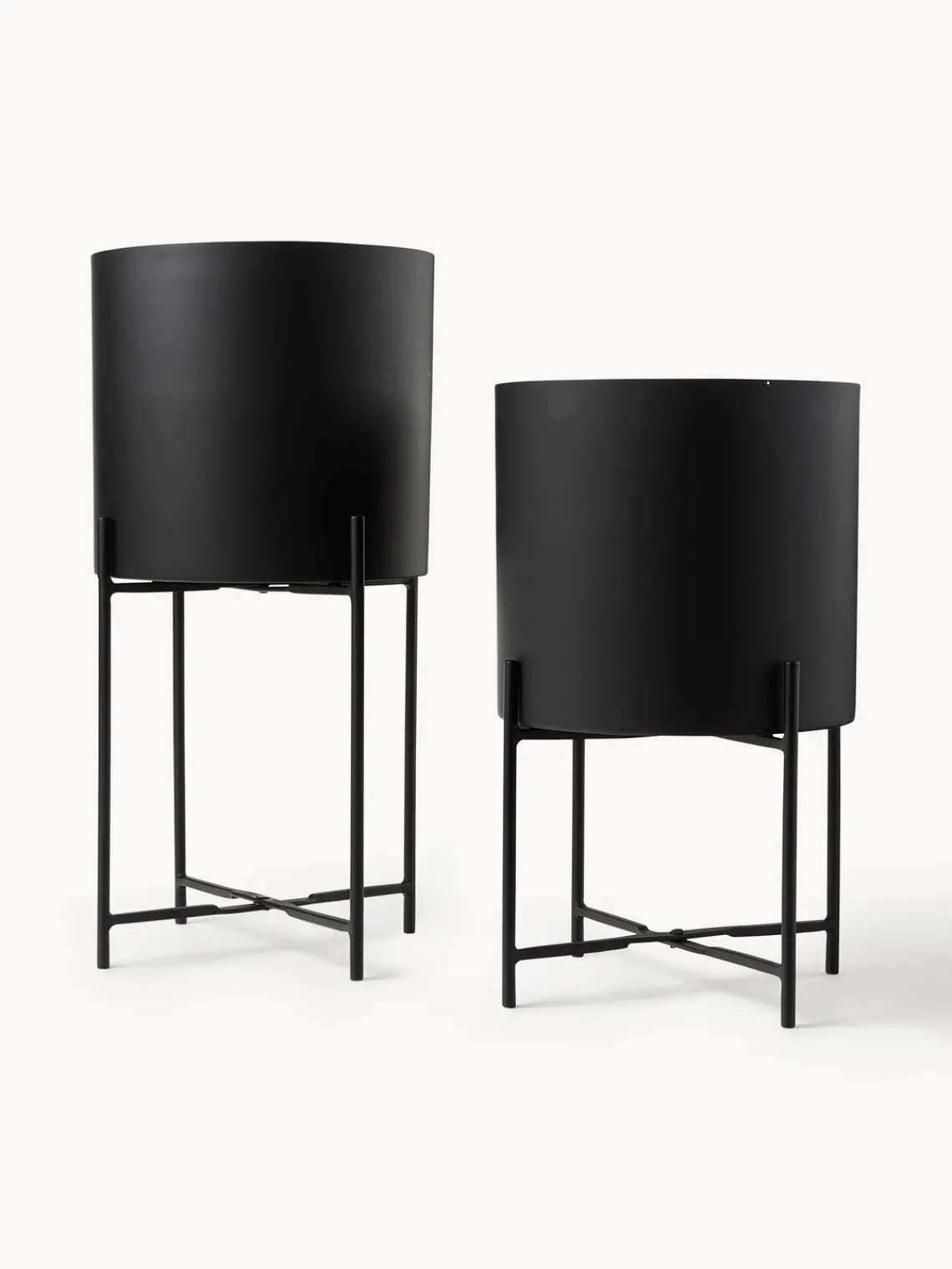 Maceteros|Jarrones>Westwing Collection Set de maceteros de metal Mina, 2 uds. Negro