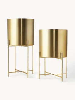 Maceteros|Jarrones>Westwing Collection Set de maceteros de metal Mina, 2 uds. Dorado