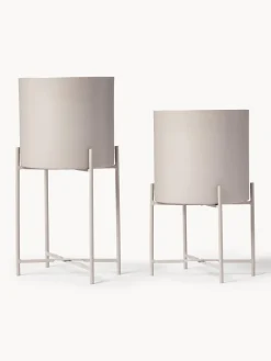 Maceteros|Jarrones>Westwing Collection Set de maceteros de metal Mina, 2 uds. Greige
