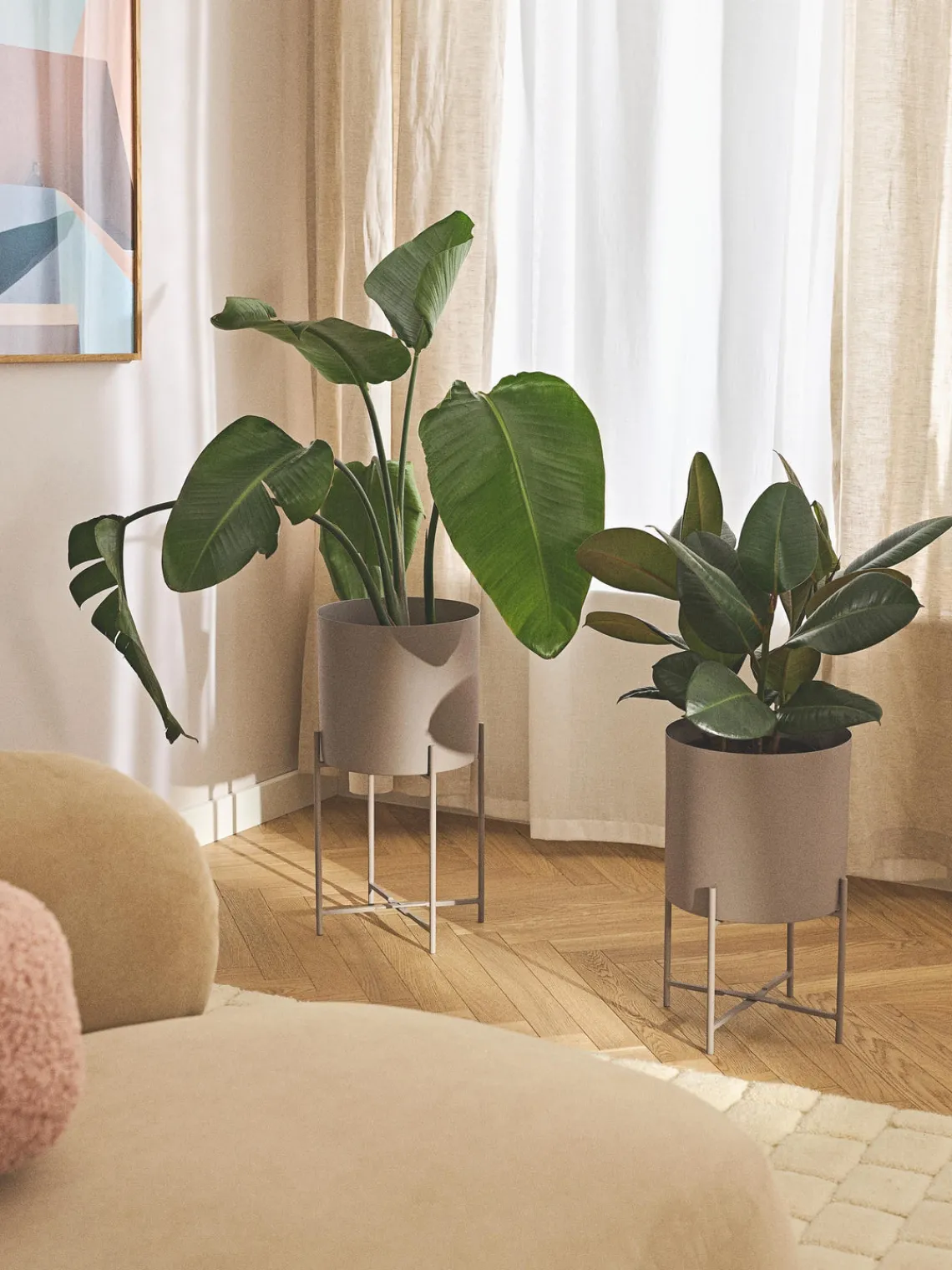 Maceteros|Jarrones>Westwing Collection Set de maceteros de metal Mina, 2 uds. Greige