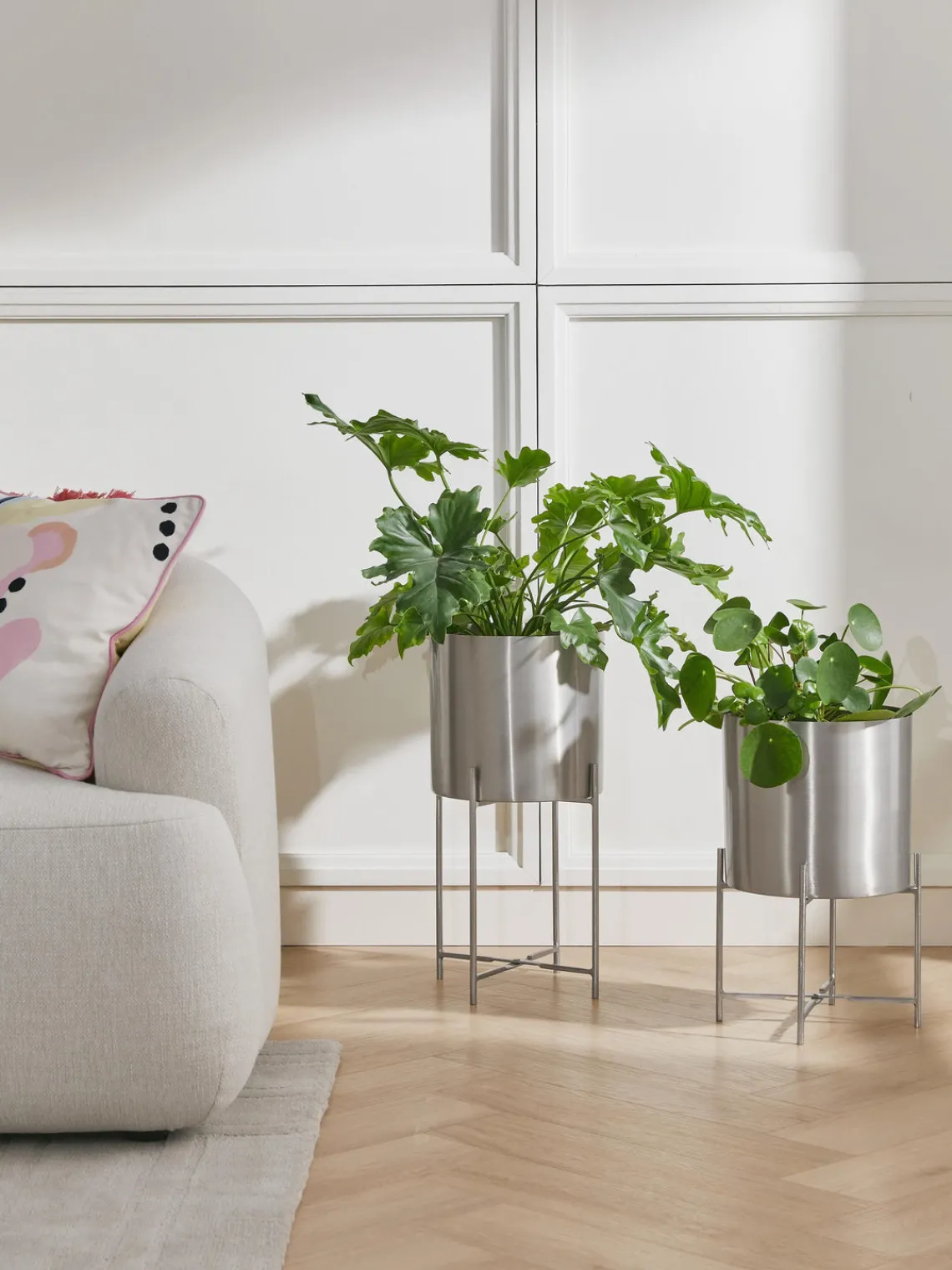 Maceteros|Jarrones>Westwing Collection Set de maceteros de metal Mina, 2 uds. Plateado