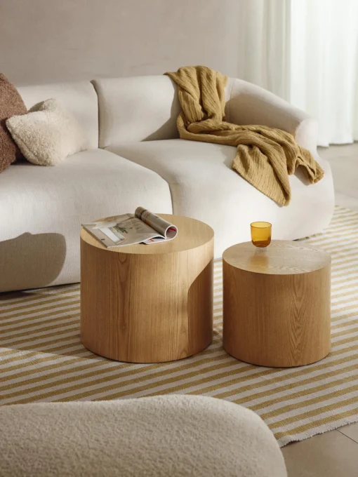 Mesas De Centro|Mesas De Centro>Westwing Collection Set de mesas de centro de madera Dan, 2 uds. Madera de fresno