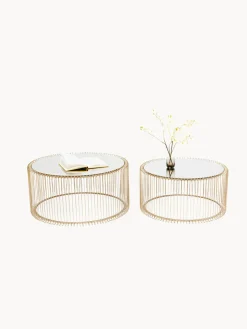 Clearance Set de mesas de centro Wire, 2 uds., tablero de vidrio Mesas De Centro|Mesas De Centro