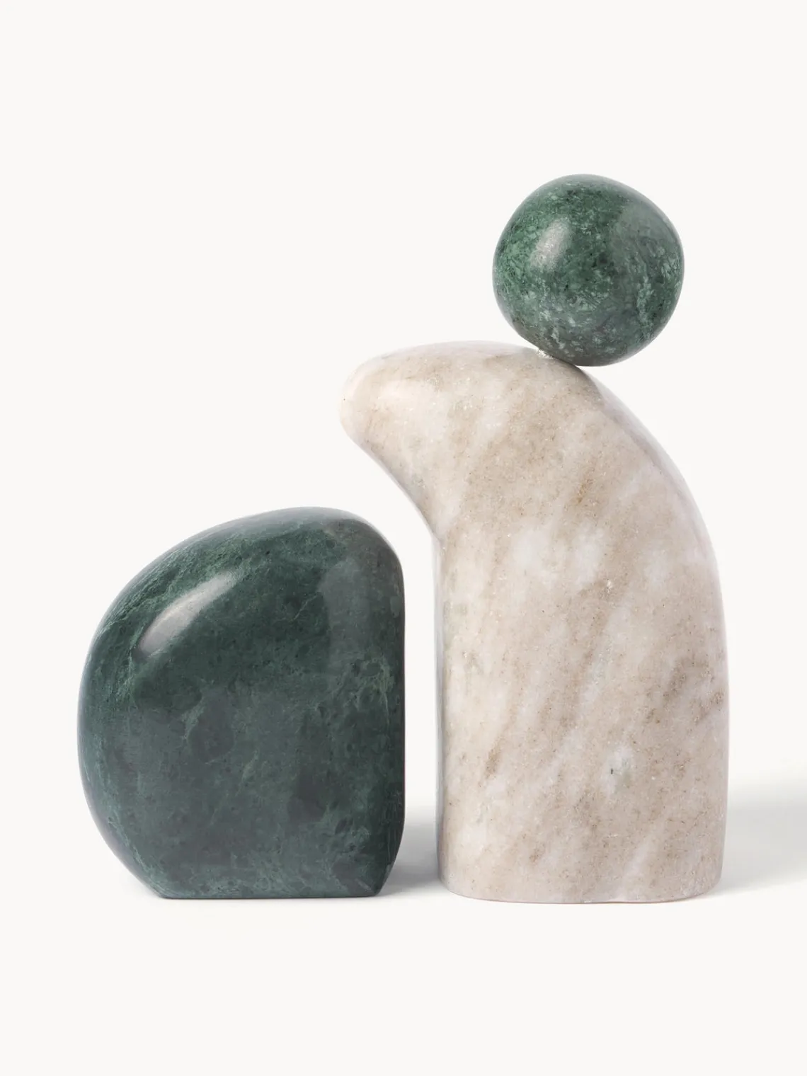 New Set de piezas decorativas de mármol Nati, 2 pzas. Figuras Decorativas|Jarrones