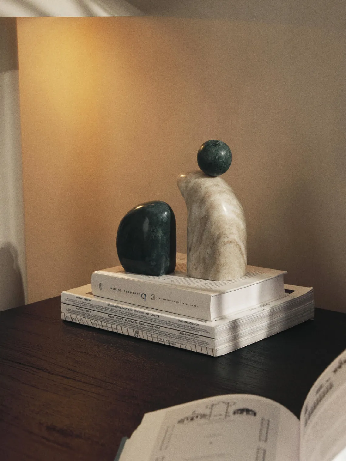 New Set de piezas decorativas de mármol Nati, 2 pzas. Figuras Decorativas|Jarrones