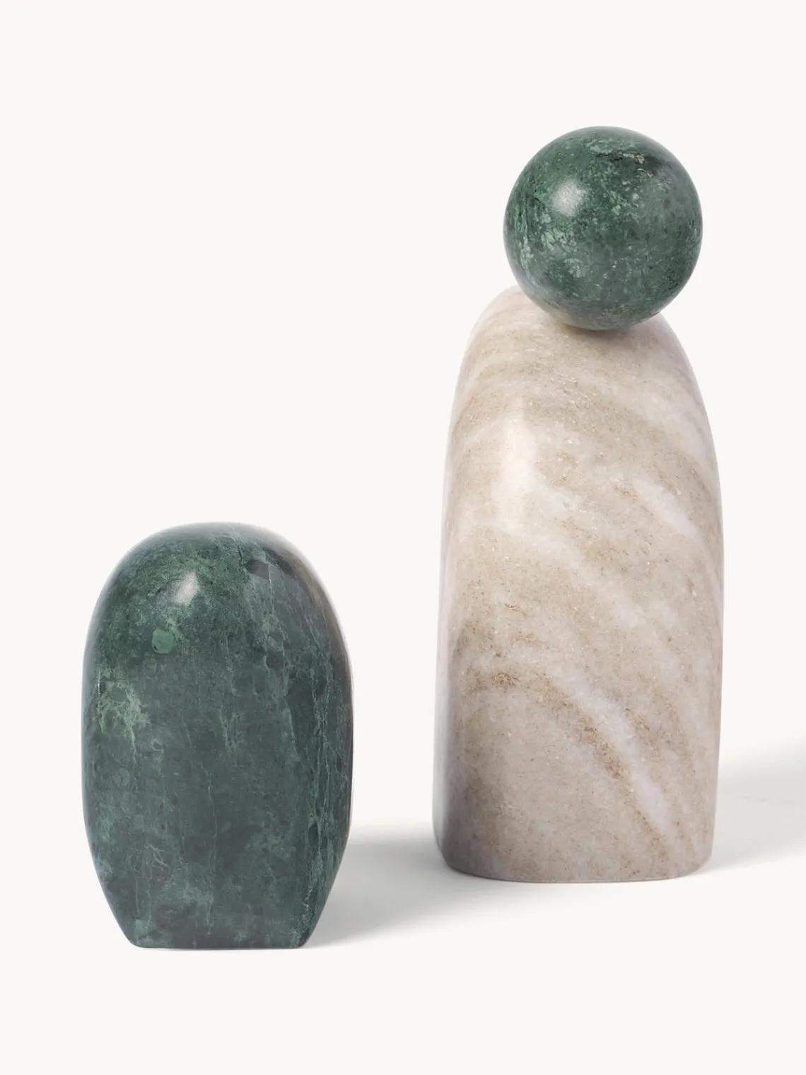 New Set de piezas decorativas de mármol Nati, 2 pzas. Figuras Decorativas|Jarrones