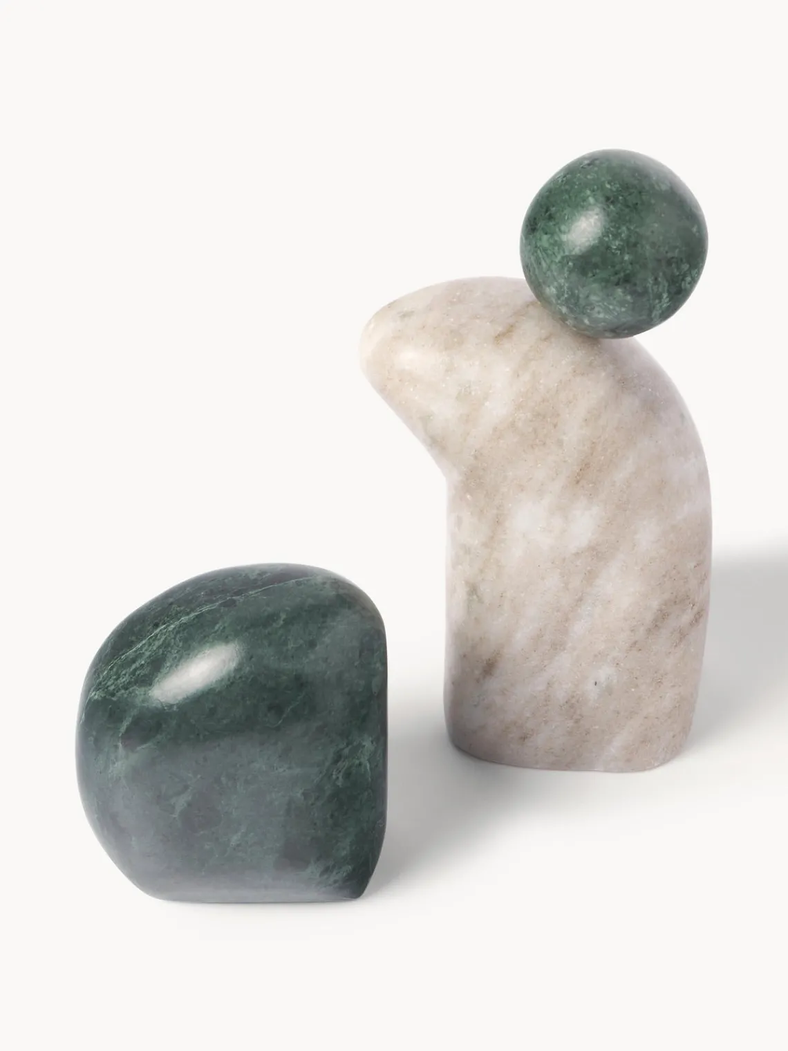 New Set de piezas decorativas de mármol Nati, 2 pzas. Figuras Decorativas|Jarrones