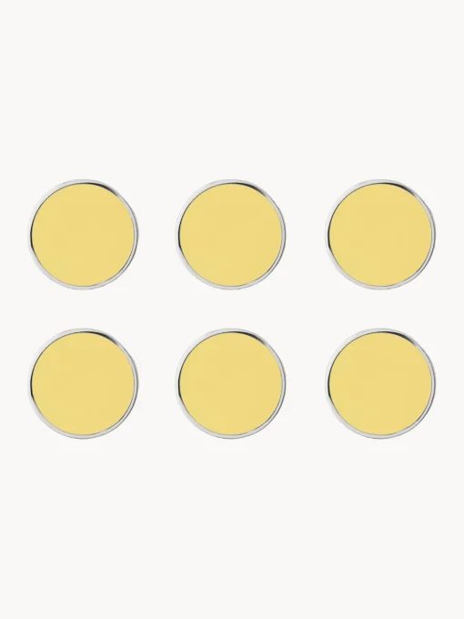Material De Oficina|Material De Oficina>Mustard Made Set de pines magnéticos The Buttons, 6 uds. Amarillo claro, plateado