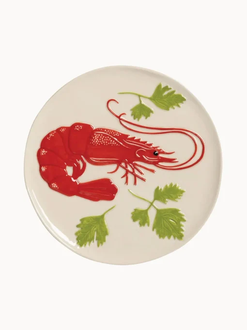 Hot Set de platos de dolomita pintado a mano De La Mer, 4 uds. Vajillas Completas|Platos De Postre